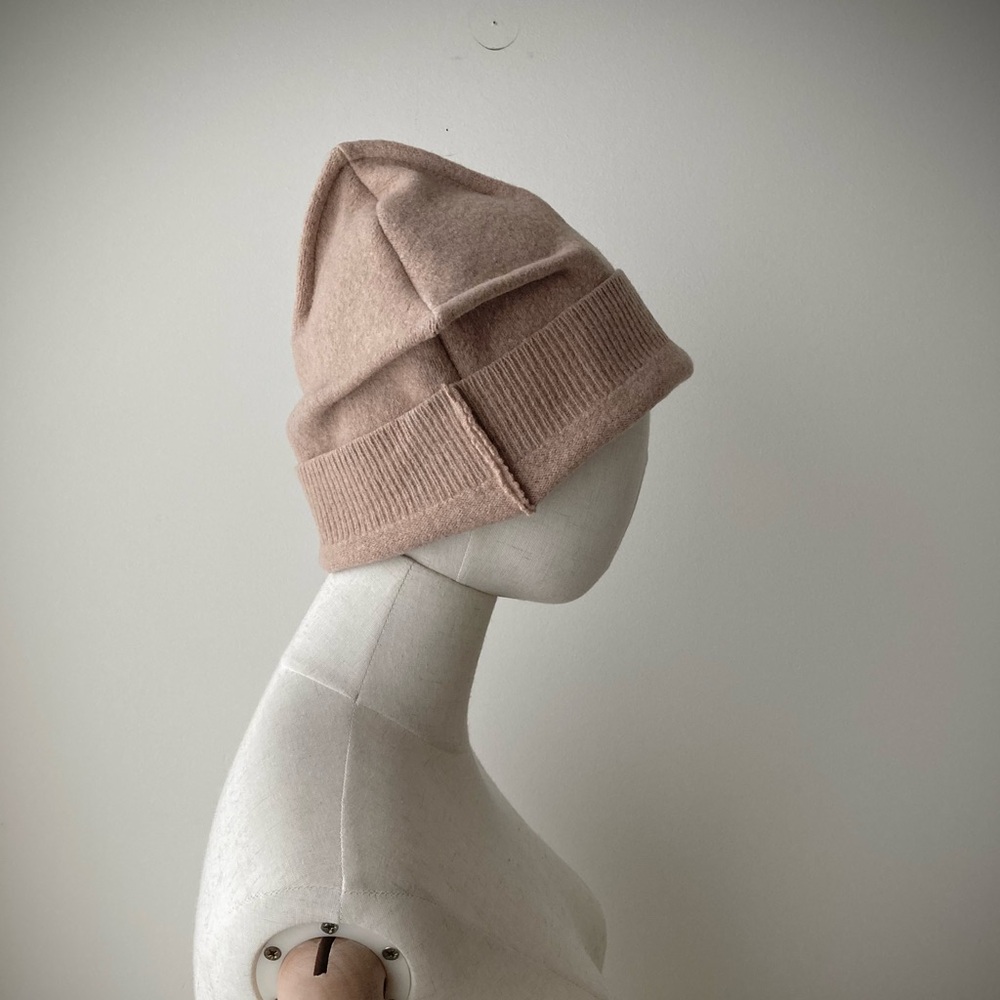 joodito origami crown 100% wool sweater cloche hat beanie bucket cap beige tan - Picture 7 of 10